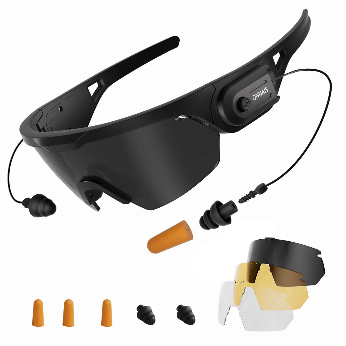 🛡️ 2-in-1 Tactical Anti-Fog Safety Glasses & Retractable Ear Protection