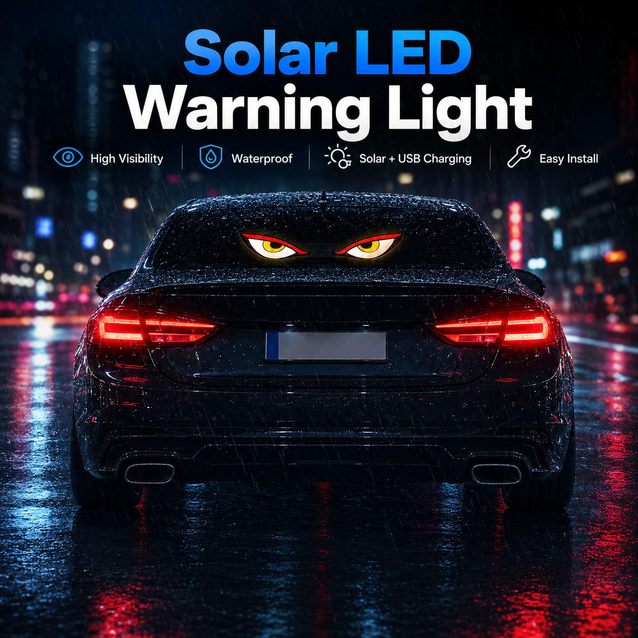 Halloween Sale🎃Solar Demon Eye LED Car Window Light