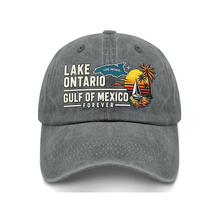 🔥LAST DAY 50% OFF - 🍁🌊Lake Ontario & Gulf Forever Vintage Embroidered Cap (🧢100% Cotton)