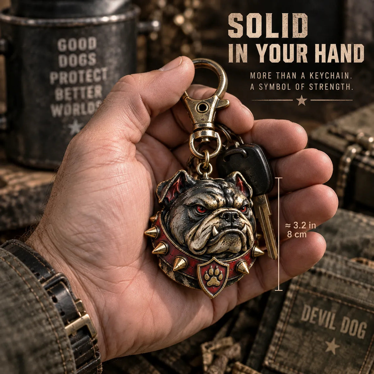 🔥LAST DAY 50% OFF -  🐶 Devil Dog Guardian Metal Keepsake Keychain