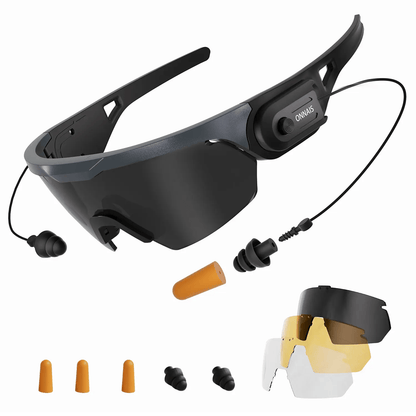 🛡️ 2-in-1 Tactical Anti-Fog Safety Glasses & Retractable Ear Protection