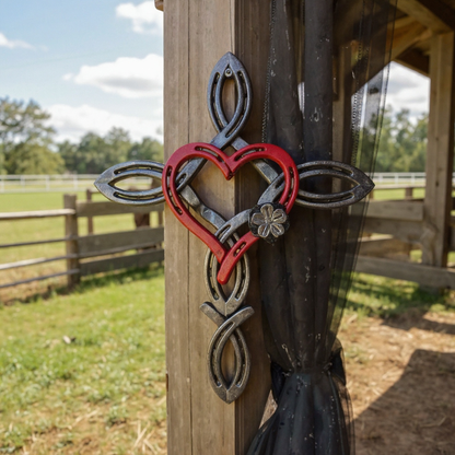 Blessed Horseshoe Cross with Heart - A Symbol of Faith, Protection, and Love That Endures