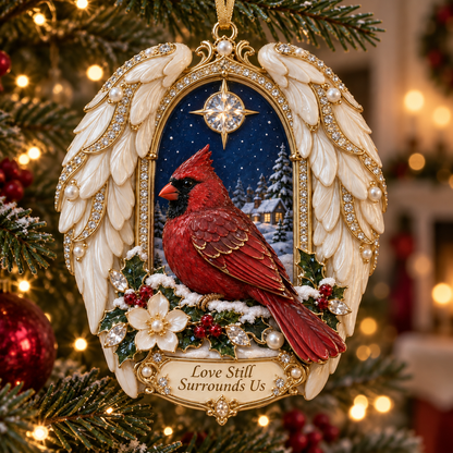 Cardinal Window View Commemorative Christmas Tree Ornament