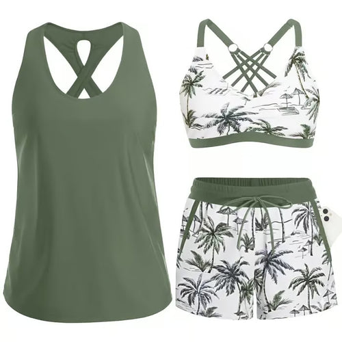 🔥LAST DAY 49%OFF🔥 Three Piece Tankini with Shorts🩱