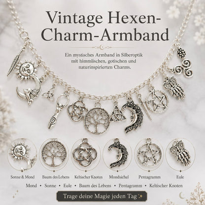 Mystisches Vintage-Charm-Armband für Damen – Celestial Gothic Boho Schmuck🔮✨
