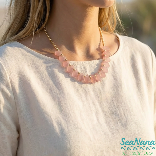 🌈Rainbow Handcrafted Sea Glass Necklace