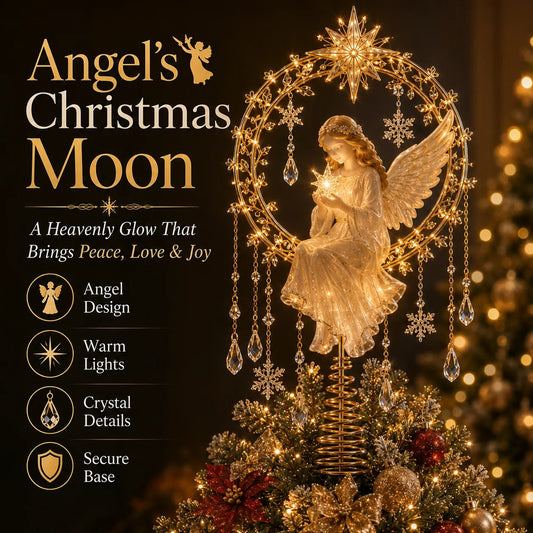 🔥Last Day 49% OFF✨ Angel’s Christmas Moon™ Lighted Angel Tree Topper