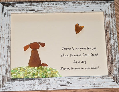 🥰Sea Glass Art Dog Pebble Art Gift for Dog Lovers Unique Gift