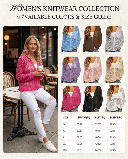 🔥LAST DAY 50% OFF - Women's Crochet Lightweight Cardigan Zip Up