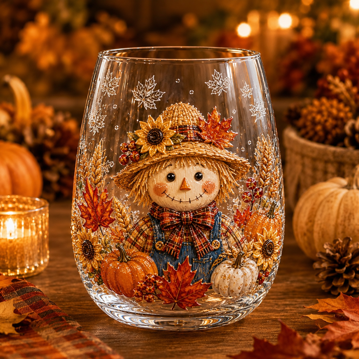 🍂Autumn Harvest 3D Glass Cup Gift Set – 6 Festive Designs