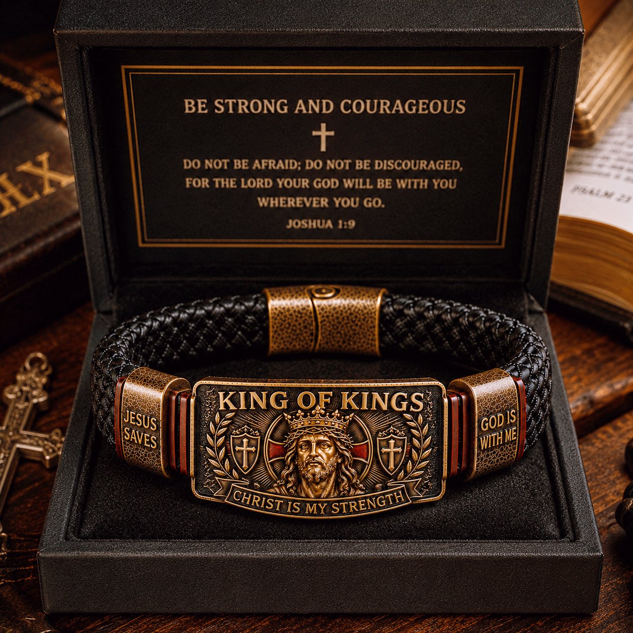 🔥LAST DAY 50% OFF ✝️CHRIST IS MY STRENGTH: Father’s Day Faith Bracelet, Daily Spiritual Reminder for Christian Dads
