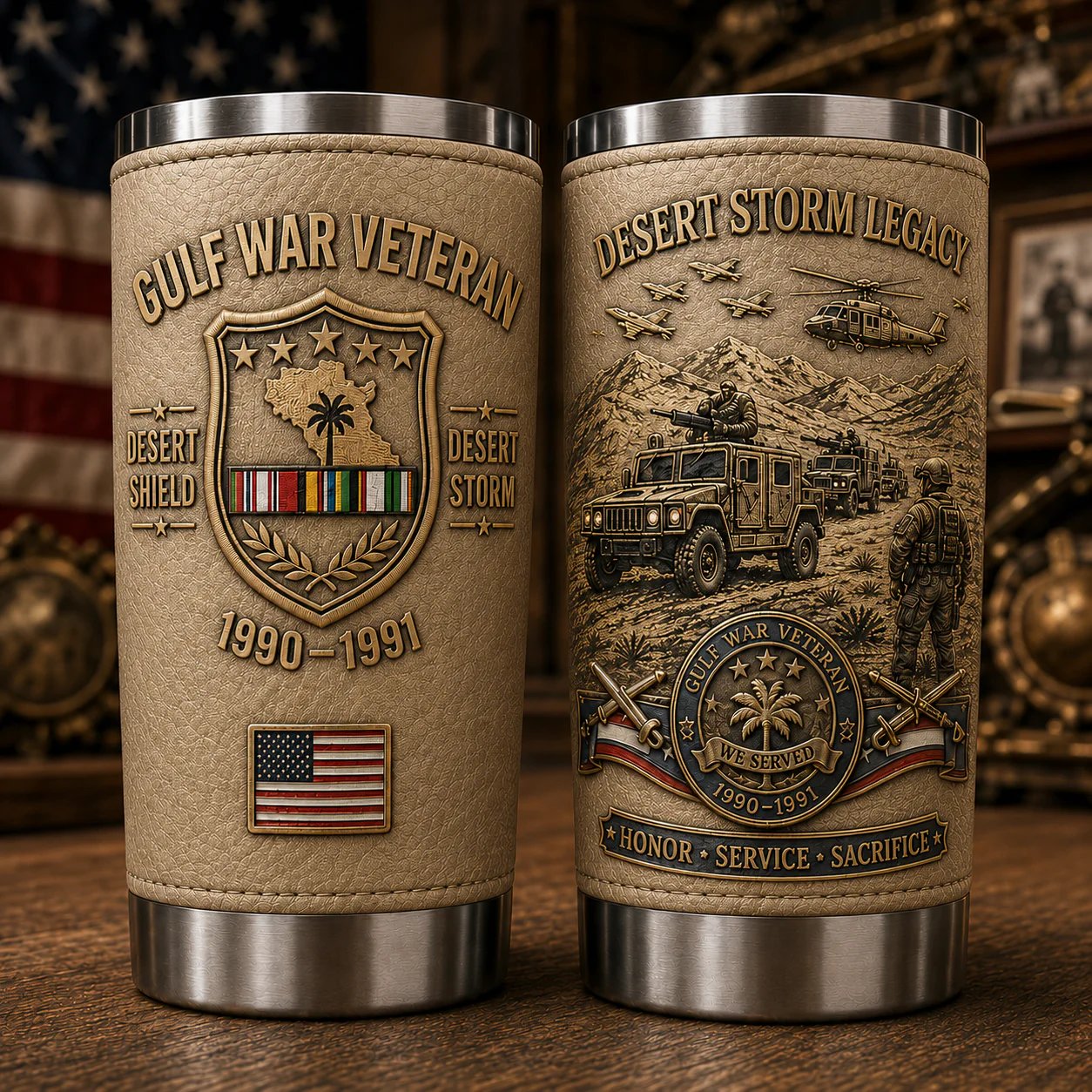 🔥 Last Day Promo: 49% OFF-🇺🇸 Gulf War Veteran Desert Shield & Desert Storm Tribute Tumbler