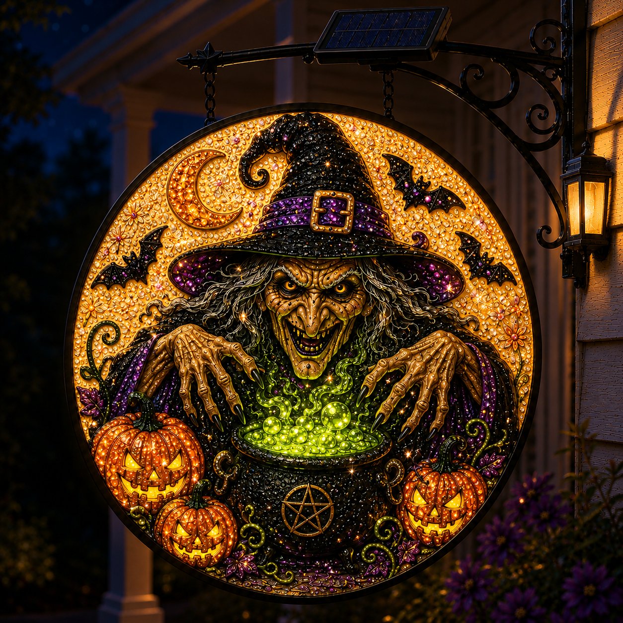 💥LAST DAY 57% OFF - 🎃 Solar Halloween LED Hanging Sign Light 👻 (📦Buy 2 Free Shipping)