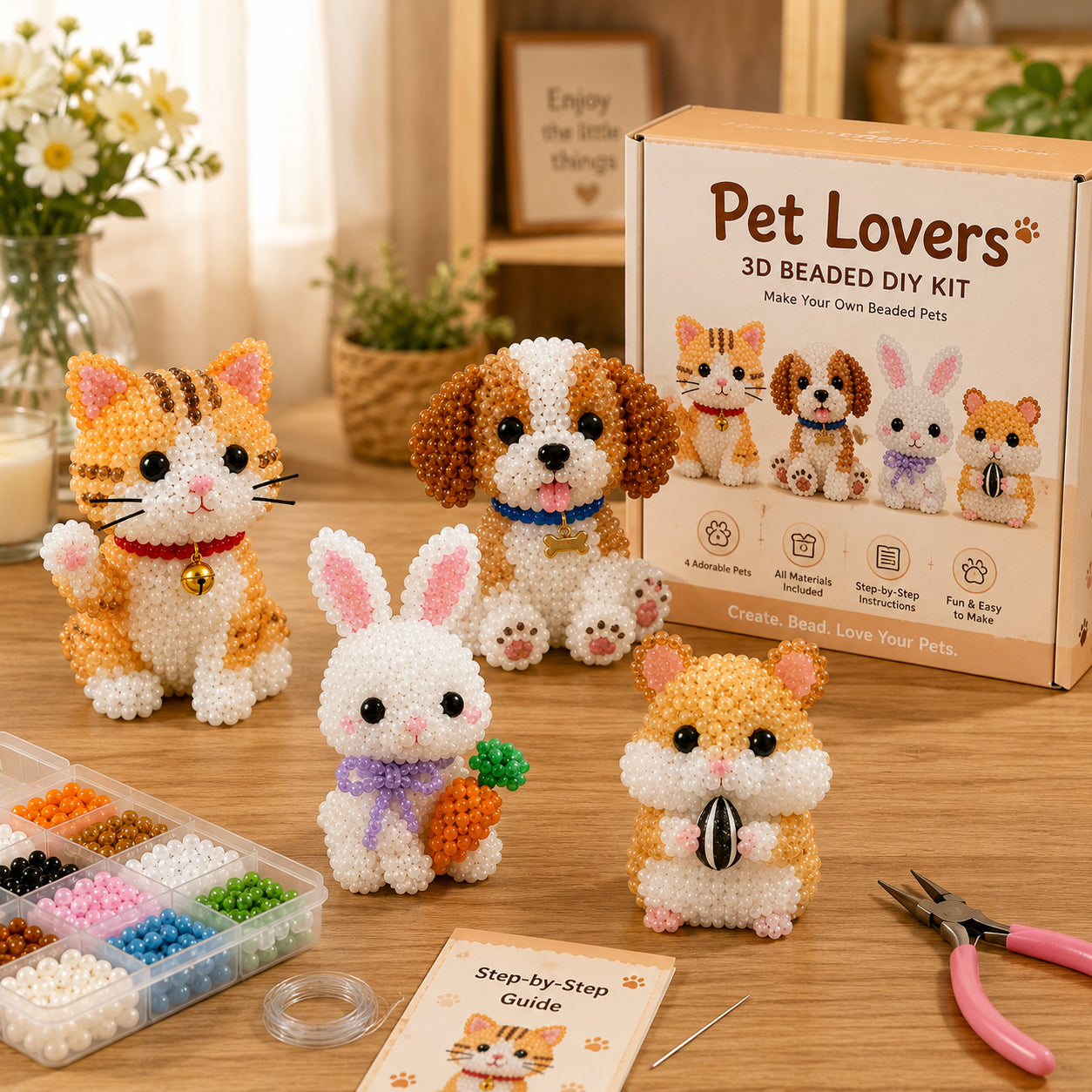 🔥Last Day 50% OFF - 🧵✨ Tiny 3D Beaded Animal DIY Kit