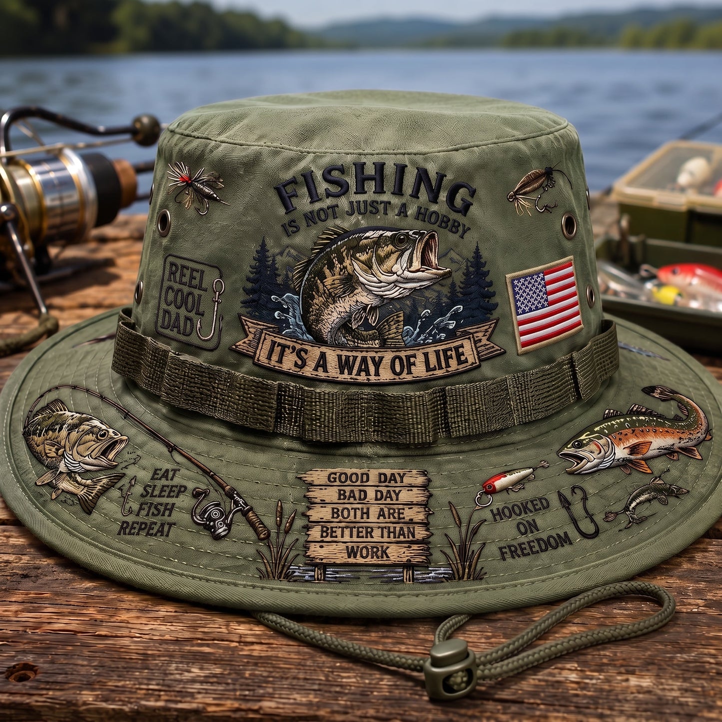 🇺🇸 Last Day Promo: 50% OFF 🎣 Fishing Is a Way of Life Boonie Hat