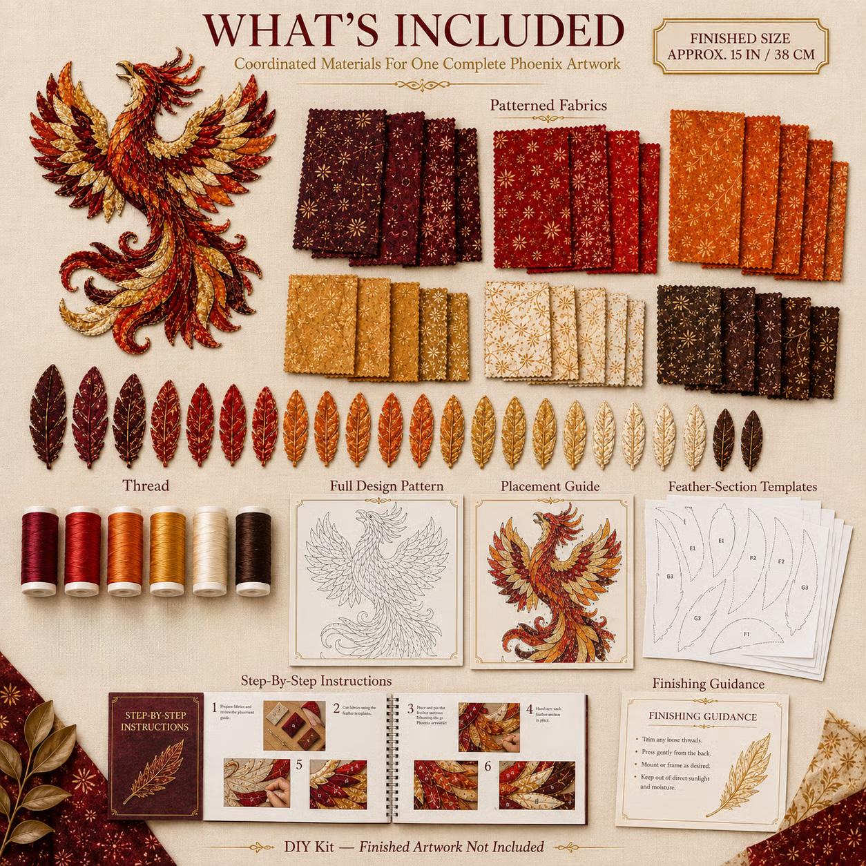 ⏳ Last Day 50% OFF – 🌙 Beginner-Friendly Mythic Wilds DIY Layered Patchwork Art Kit | Complete Kit with Patterned Fabrics, Sewing Materials & Step-by-Step Guide Included 💕