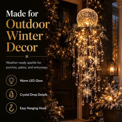 ✨❄️Crystal Cascade Christmas Light™ – Hanging Snowflake & Crystal LED Porch Décor
