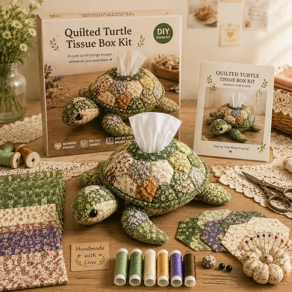 🧵 Quilted sea Animal Tissue Box DIY Kit💖