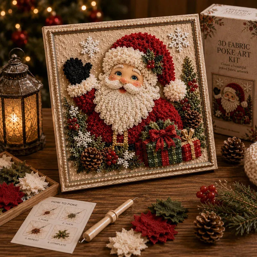 🖼️3D Christmas Fabric Poke Art Kit