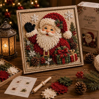 🖼️3D Christmas Fabric Poke Art Kit