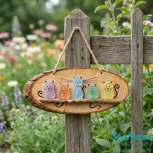 😻💕 Super Cute Sea Glass Cat Wall Hanging ✨🐾
