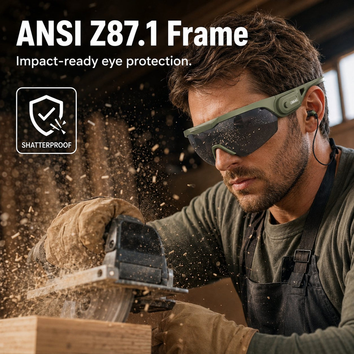 🛡️ 2-in-1 Tactical Anti-Fog Safety Glasses & Retractable Ear Protection