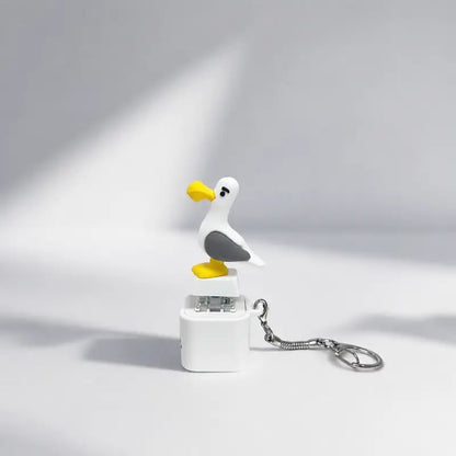 🕹️Seagull “MINE!” Button Keychain – Real Sound & LED Light 🎶💡