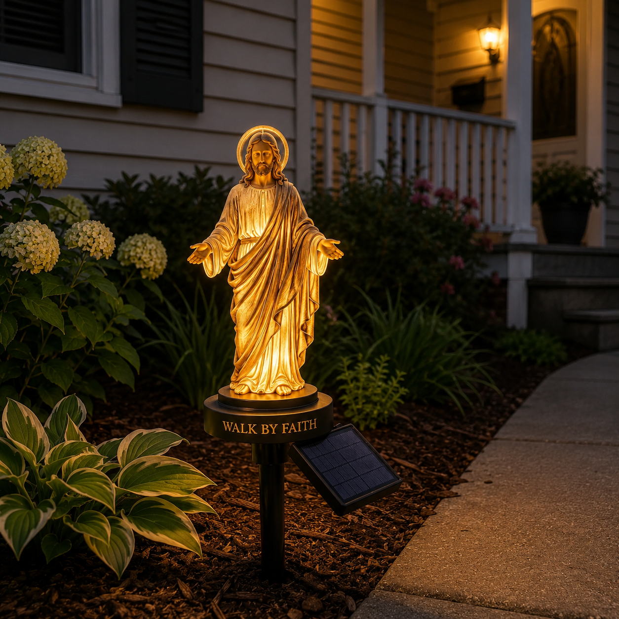 🙏🏻 Walk by Faith Solar Jesus Garden Light – A Peaceful Reminder of His Presence