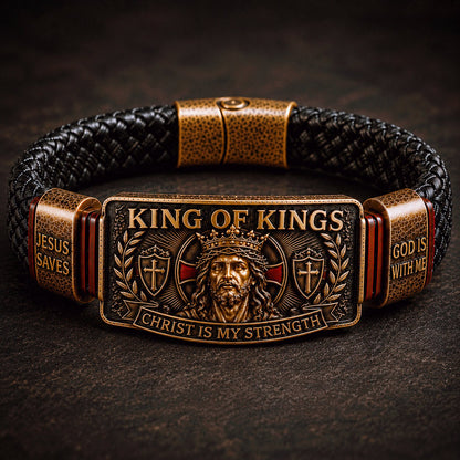 🔥LAST DAY 50% OFF ✝️CHRIST IS MY STRENGTH: Father’s Day Faith Bracelet, Daily Spiritual Reminder for Christian Dads