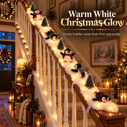 🔥Last Day 50% OFF - 🔥Playful Penguin Snowy Stair Railing Decor
