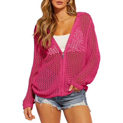 🔥LAST DAY 50% OFF - Women's Crochet Lightweight Cardigan Zip Up