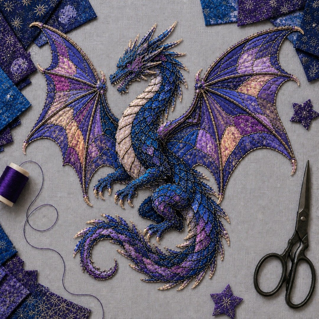 ⏳ Last Day 50% OFF – 🌙 Beginner-Friendly Mythic Wilds DIY Layered Patchwork Art Kit | Complete Kit with Patterned Fabrics, Sewing Materials & Step-by-Step Guide Included 💕