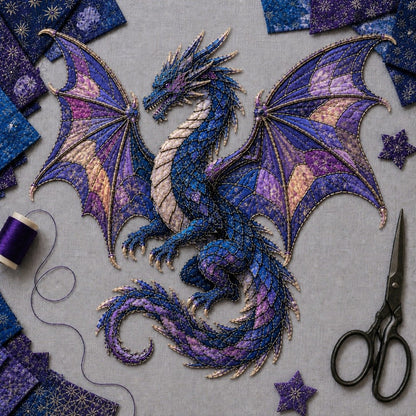 ⏳ Last Day 50% OFF – 🌙 Beginner-Friendly Mythic Wilds DIY Layered Patchwork Art Kit | Complete Kit with Patterned Fabrics, Sewing Materials & Step-by-Step Guide Included 💕