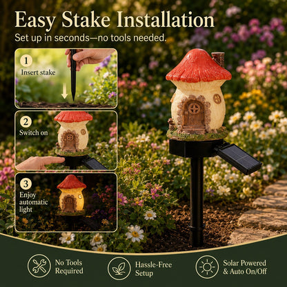 🔥Last Day 49% OFF🍄Solar Fairy-Tale Mushroom Cottage Garden Light💡