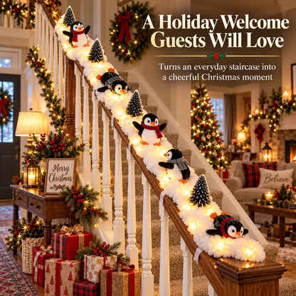 🔥Last Day 50% OFF - 🔥Playful Penguin Snowy Stair Railing Decor