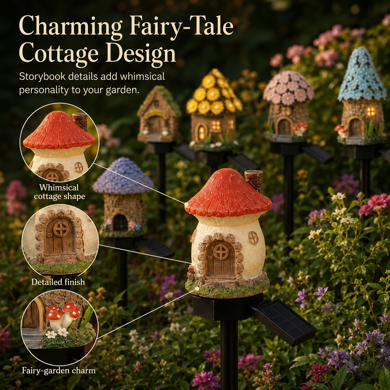 🔥Last Day 49% OFF🍄Solar Fairy-Tale Mushroom Cottage Garden Light💡