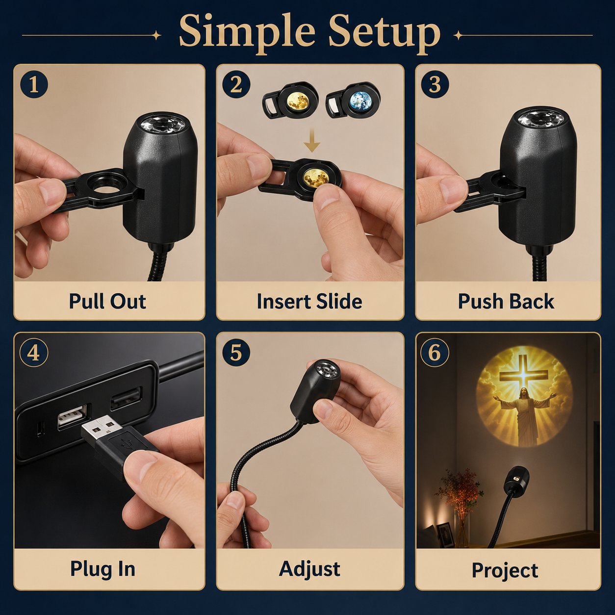 (🎁Last Day 49% OFF)🙏USB Jesus Wall Projection Lamp – Bring Peaceful Worship Glow Into Your Home