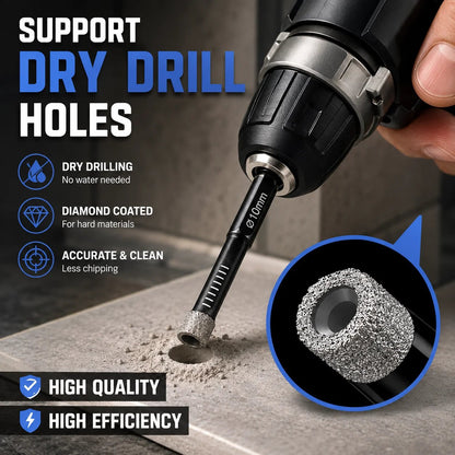 🔥LAST DAY SALE 60% OFF-6 Pcs Diamond Drill Bits Set, 1/4 5/6 3/8 1/2 Inch Brazed Diamond Drill Bits for Precision Drilling in Tile Ceramic Glass Granite Marble Masonry