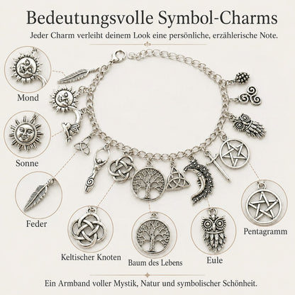 Mystisches Vintage-Charm-Armband für Damen – Celestial Gothic Boho Schmuck🔮✨