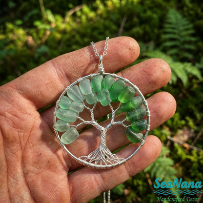 🌳Handmade Tree of Life Sea Glass Pendant＆Ornament