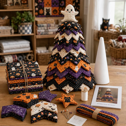 🔥LAST DAY 50% OFF - 🎄Handmade Layered Fabric Tree Quilt Kit – Stitch a Beautiful Tree for Every Season🧵