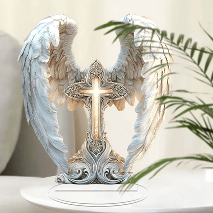 💖LAST DAY SALE 50% OFF-🪽Gorgeous Angel Wings Cross Decoration✝️