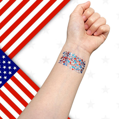 🦅4th of July Glitter Stick✨🔔Red, White & Blue Body & Hair Sparkle