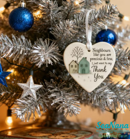 🌊Heart-Shaped Sea Glass  Decor-✨ Friendship & 🏠Thank Your Neighbors💝
