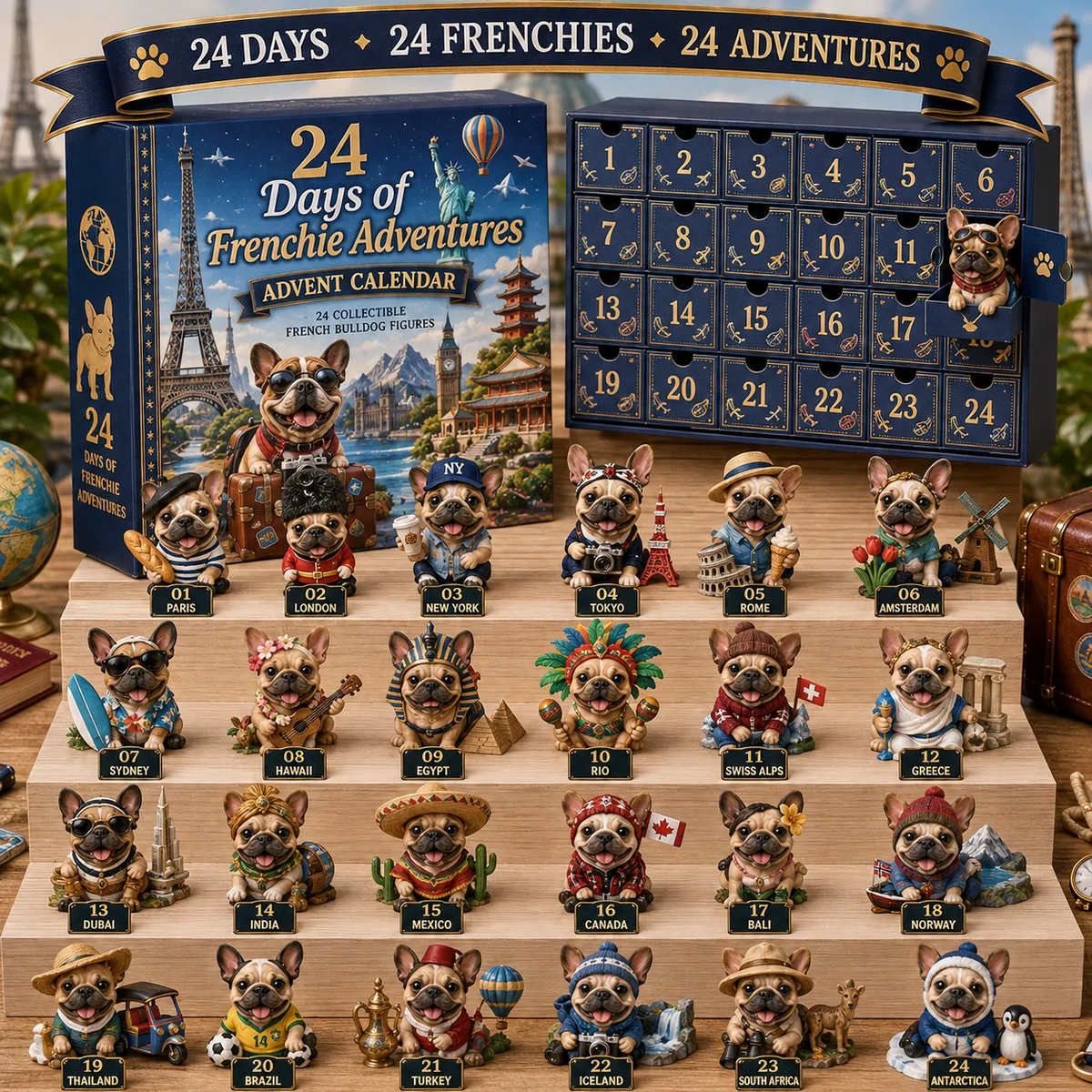 ⏰Limited Stock 50% OFF - 🎄🐶 2026 French Bulldog Advent Calendar – 24 Days of Frenchie Mischief
