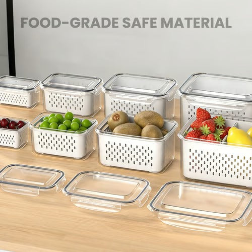 Food Storage Containers for Fridge with Removable Colander