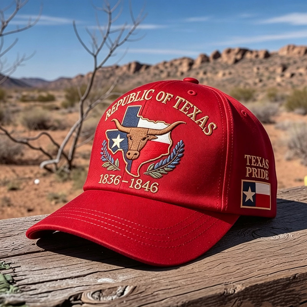 Republic of Texas Longhorn Hat - Red