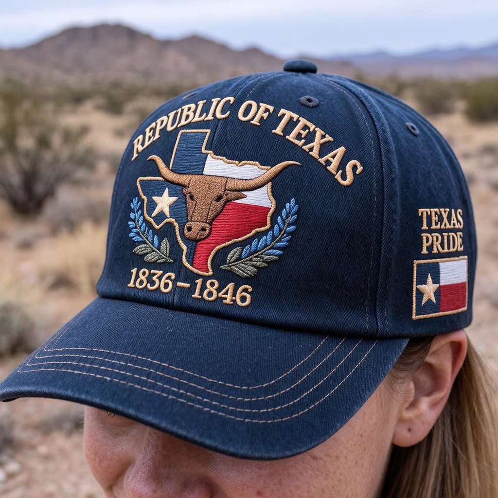 Republic of Texas Longhorn Hat - desert closeup