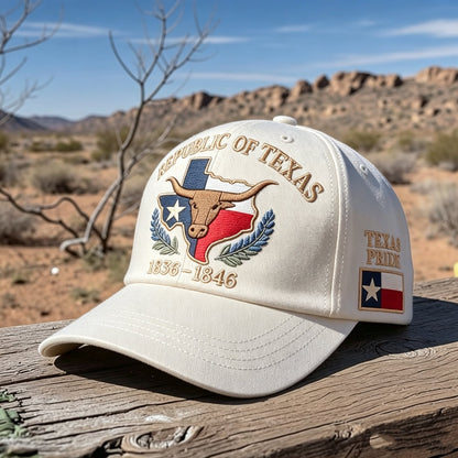 Republic of Texas Longhorn Hat - White