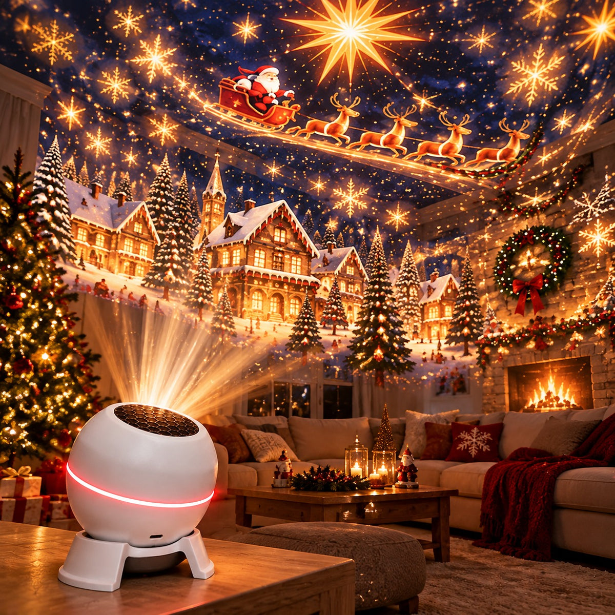 🔥LAST DAY 49% OFF -🎄 Magical Christmas Projection Night Light – Transform Any Room Into A Holiday Wonderland
